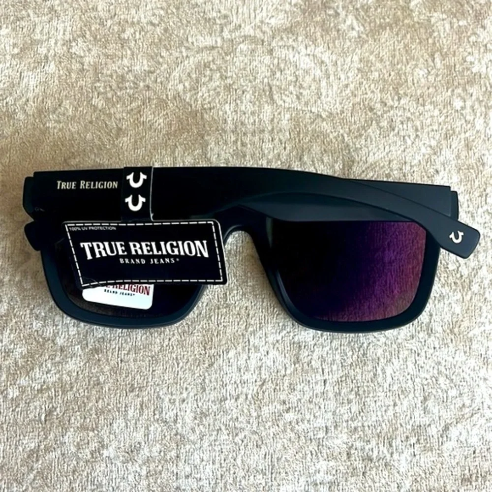 Brand New True Religion Mirrored Square Mens Sport Sunglasses Matte Black